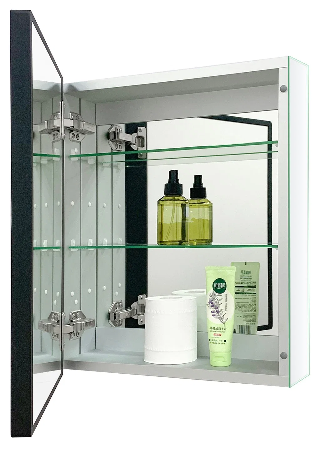 Storage Hanging Cabinet with Single Door for Toilet Kitchen Bathroom Medicine Cabinet with Mirror