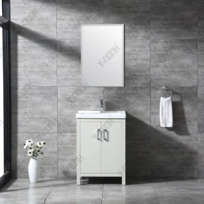 Small Size Beige 24inch Modern Single Sink Bathroom Vanity