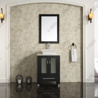 24inch Espresso Cabinet Single Sink Small Size Bathroom Vanity
