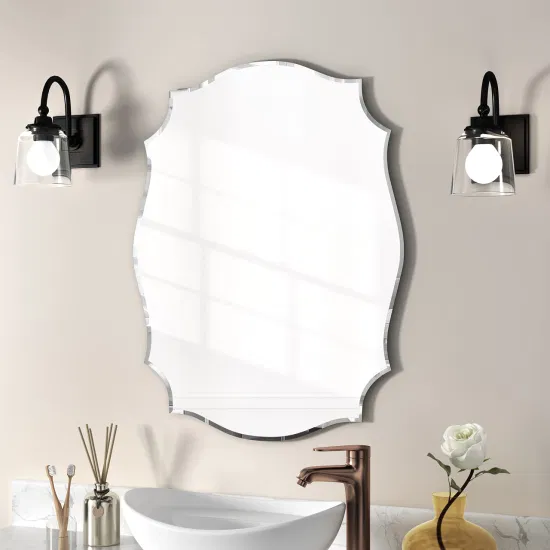 3mm 4mm 5mm 6mm Home Mirror Wholesale Wall Mounted Unframed Frameless Dressing Vanity Beveled Round Rectangle Decorative Mirror Make