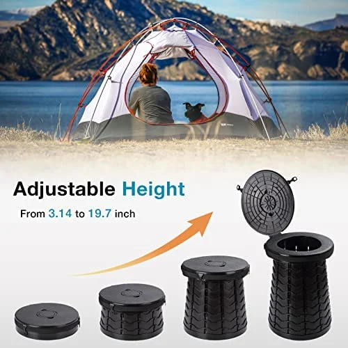 Wholesales Outdoor Plastic Adjustable Camping Telescopic Stool and Toilet Seat Portable Travel Toilet
