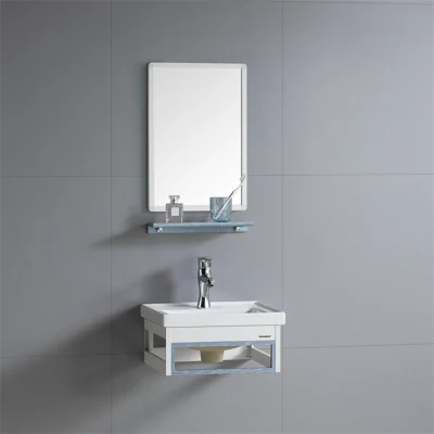 Traditional Simple Design Wall Hung Bathroom Cabinets Small Size Cheap Price White Color Bathroom Vanity for Apartment