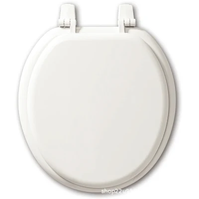 Easy Clean Change Hinges Round Durable Enameled Wood Cotton White Toilet Seat